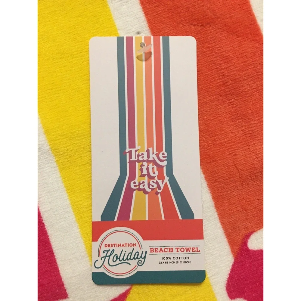 Beach Towel Destination Holiday 'Take It Easy' 32